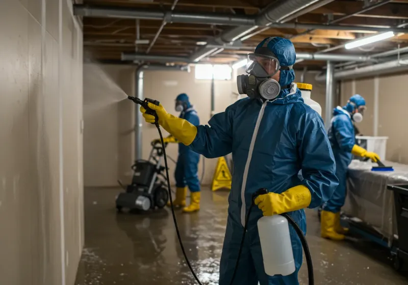 Basement Sanitization and Antimicrobial Treatment process in Bath, MI