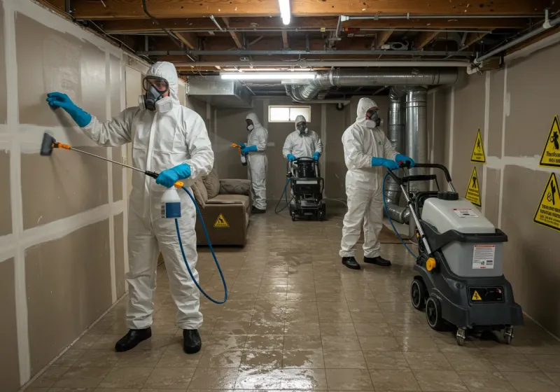 Basement Moisture Removal and Structural Drying process in Bath, MI